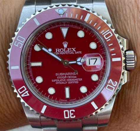 rolex submariner rosso|Rolex Submariner red black bezel.